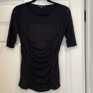 I.N.C international concepts, black top with mesh short sleeves
